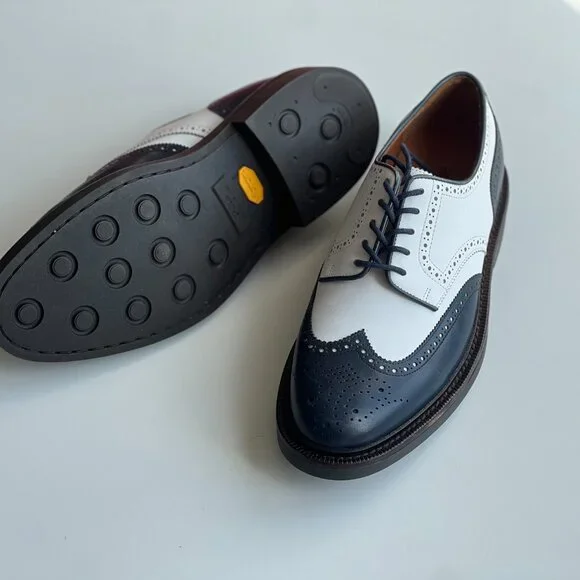Polo Ralph Lauren Two-Tone Wingtip Calfskin Oxford - Picture 3 of 9
